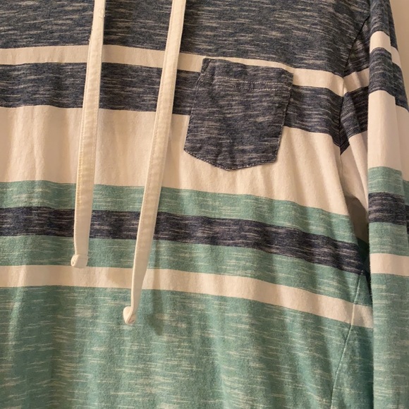 Quiet Storm Kids Large striped pocket hooded shirt lightweight - Picture 2 of 4